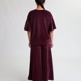 Gabrielle Organic Cotton Velour Trousers In Mauve