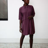 Sylvie Organic Cotton Dress In Plum