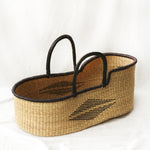 KOJO Handwoven Moses Basket with Leather Handles