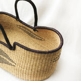 KOJO Handwoven Moses Basket with Leather Handles