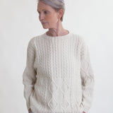 Kirstin Lambs Wool Jumper In White Un-Dyed