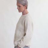 Kirstin Lambs Wool Jumper In White Un-Dyed