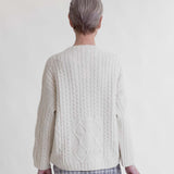 Kirstin Lambs Wool Jumper In White Un-Dyed