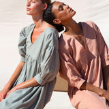 Maeve Organic Cotton Dress In Soft Sage