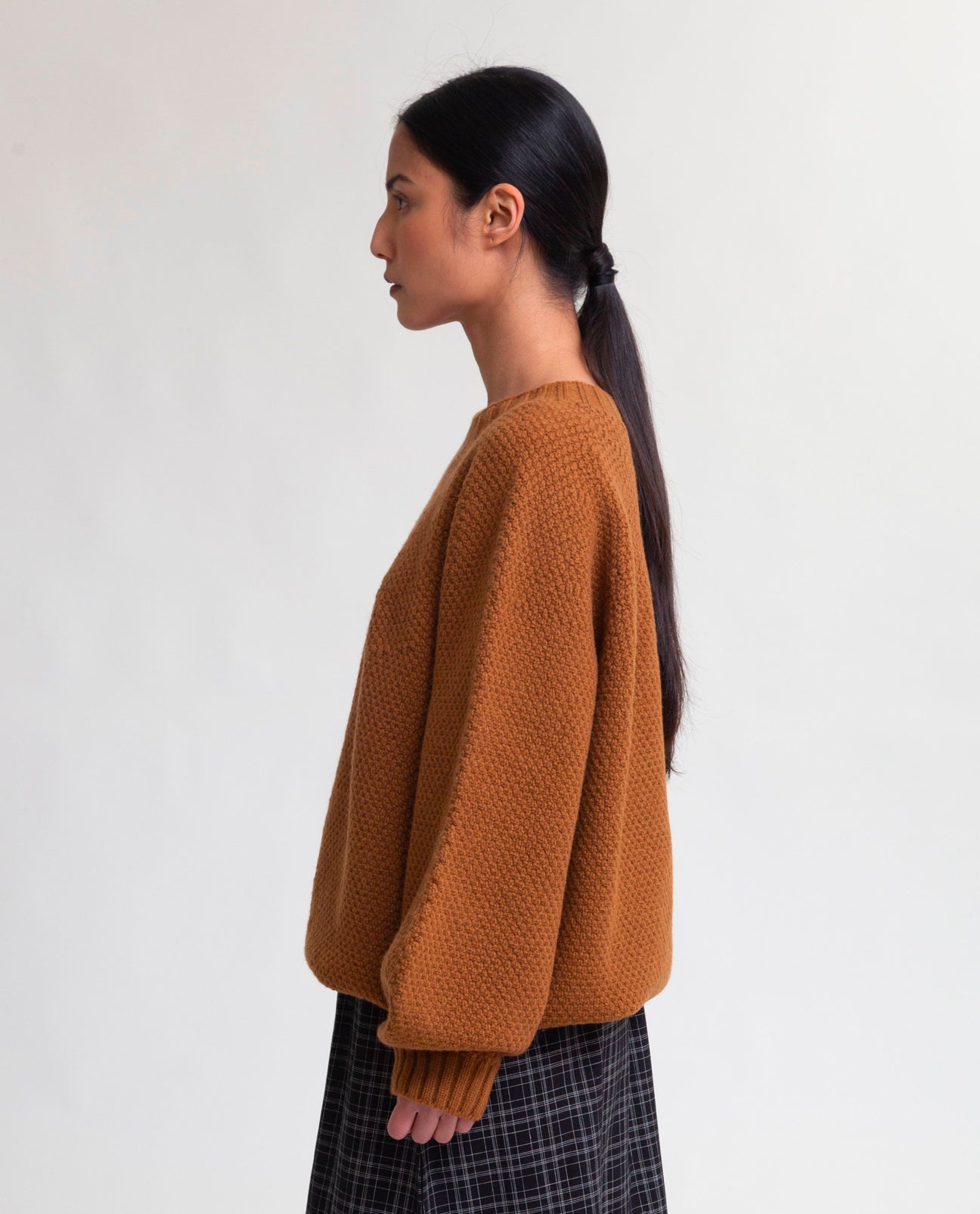 Maria Lambs Wool Jumper In Tan