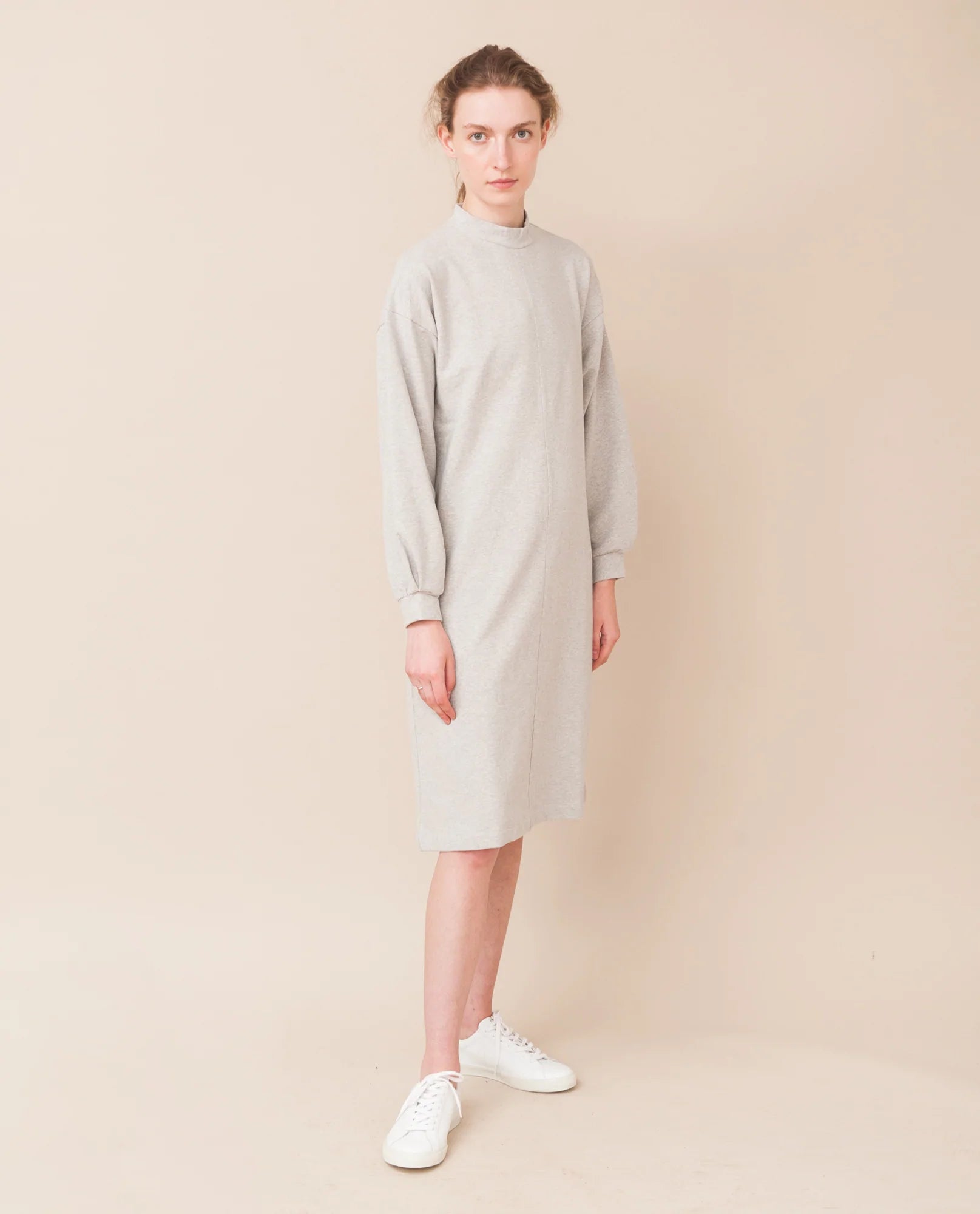Marta Organic Cotton Dress in Light Grey