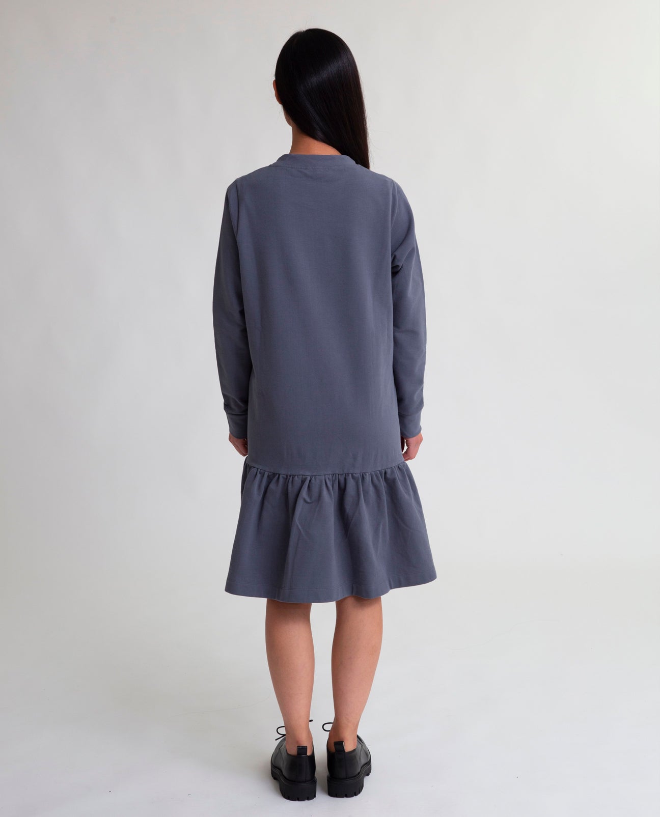 Polly Organic Cotton Dress In Pewter