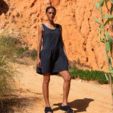Renn Organic Cotton Dress In Charcoal