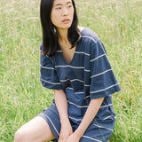 Sasha-Sue Organic Cotton Dress In Midnight & Natural