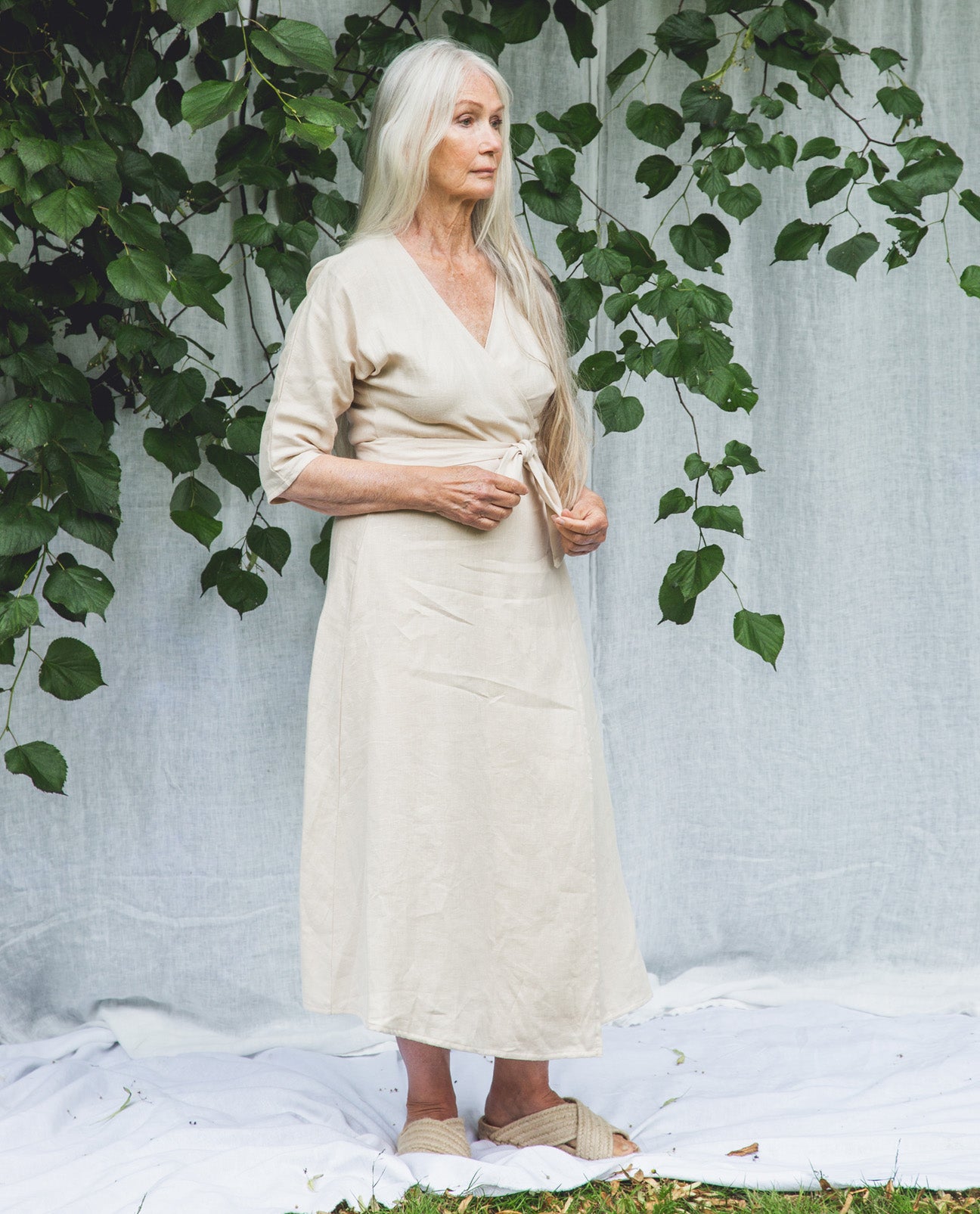 Rachael Linen Dress In Cream | Beaumont Organic