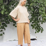 Adrienne Organic Cotton Trousers In Camel