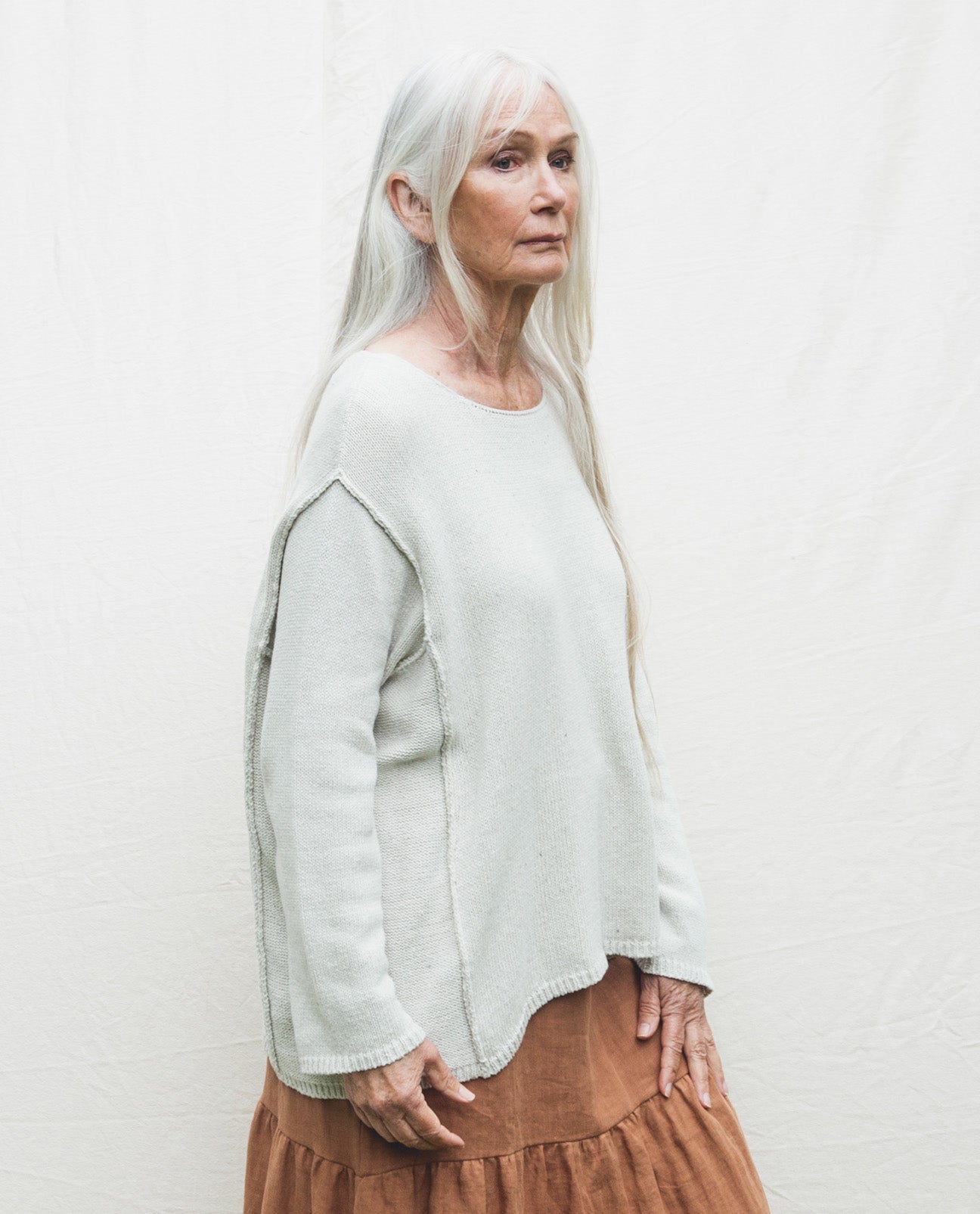 Alessandra Recycled Cotton Jumper In Ivory