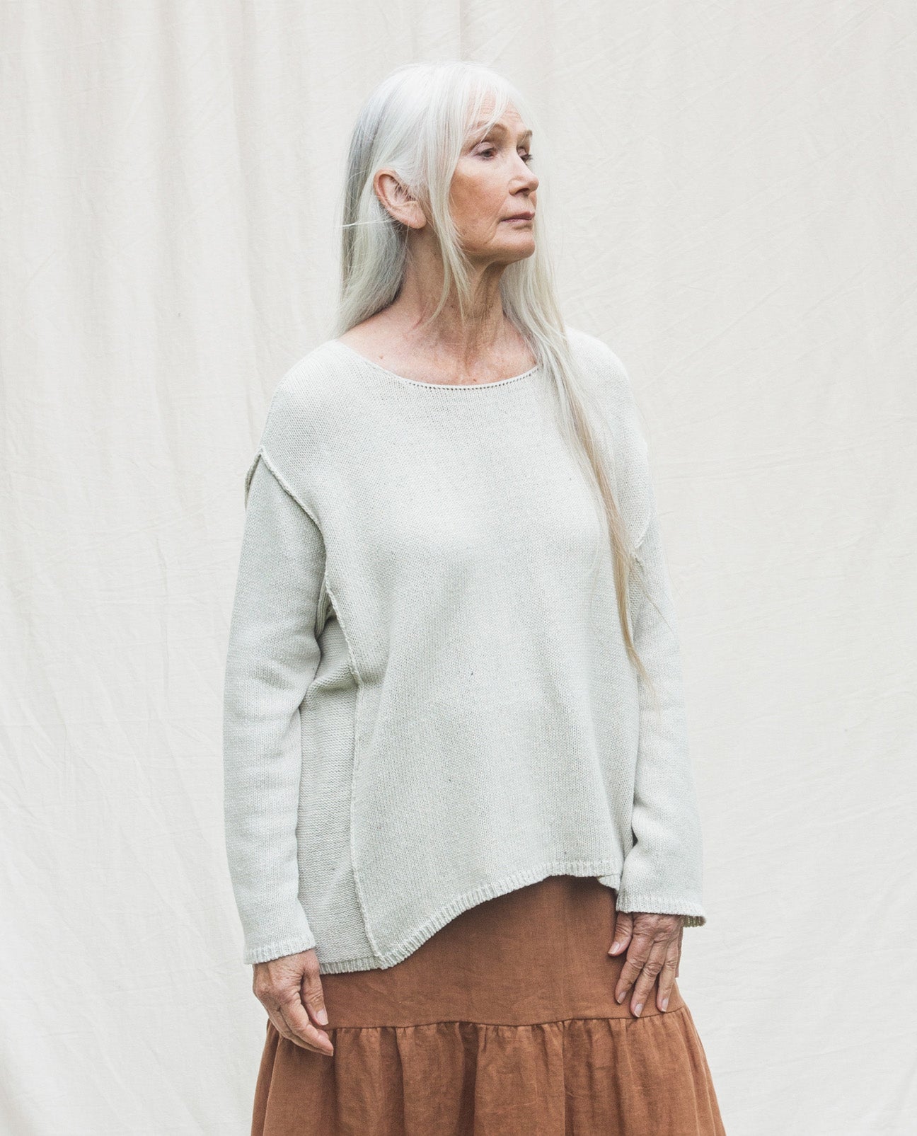 Alessandra Recycled Cotton Jumper In Ivory