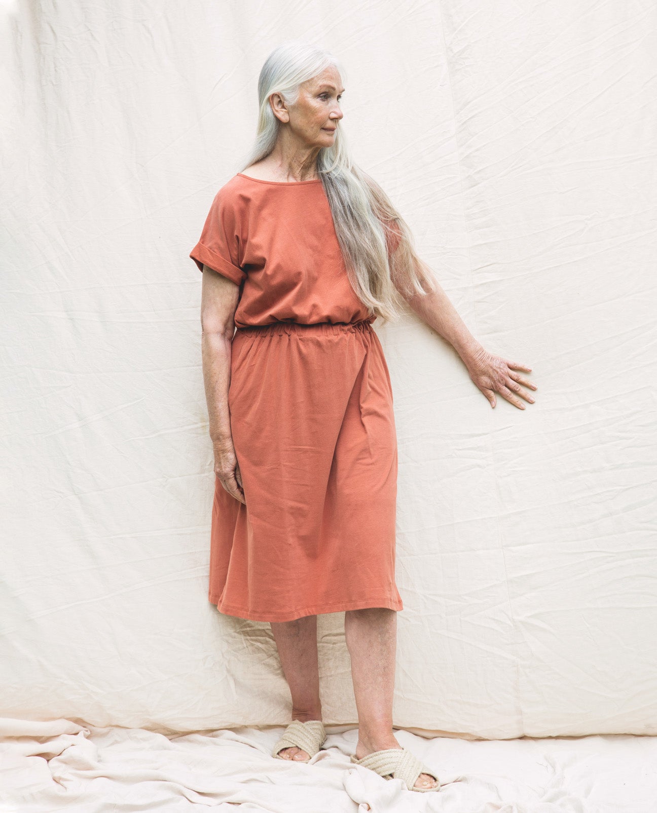 Marissa Organic Cotton Dress In Clay
