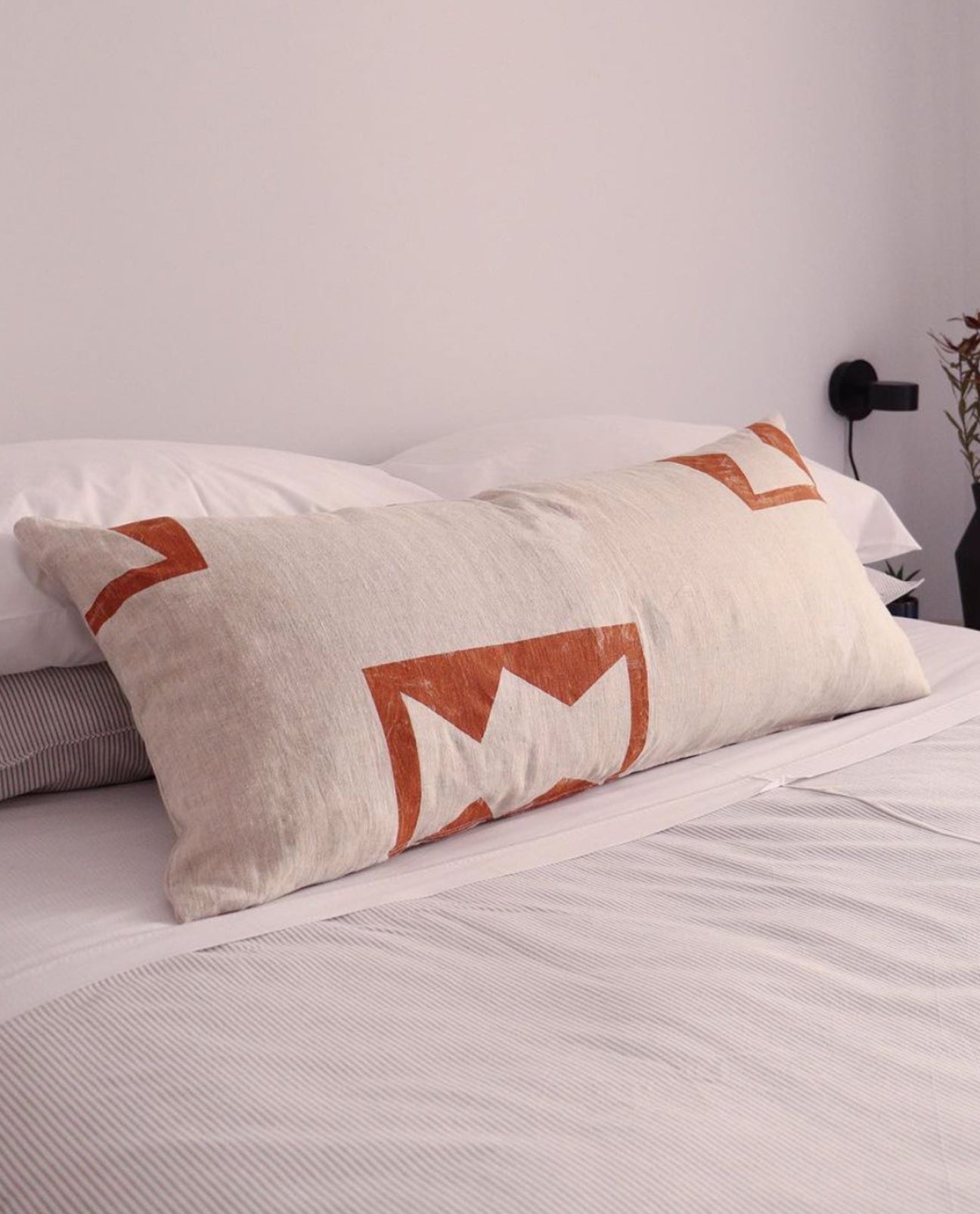 Alijo-Amist Printed Lumbar Pillow in Natural