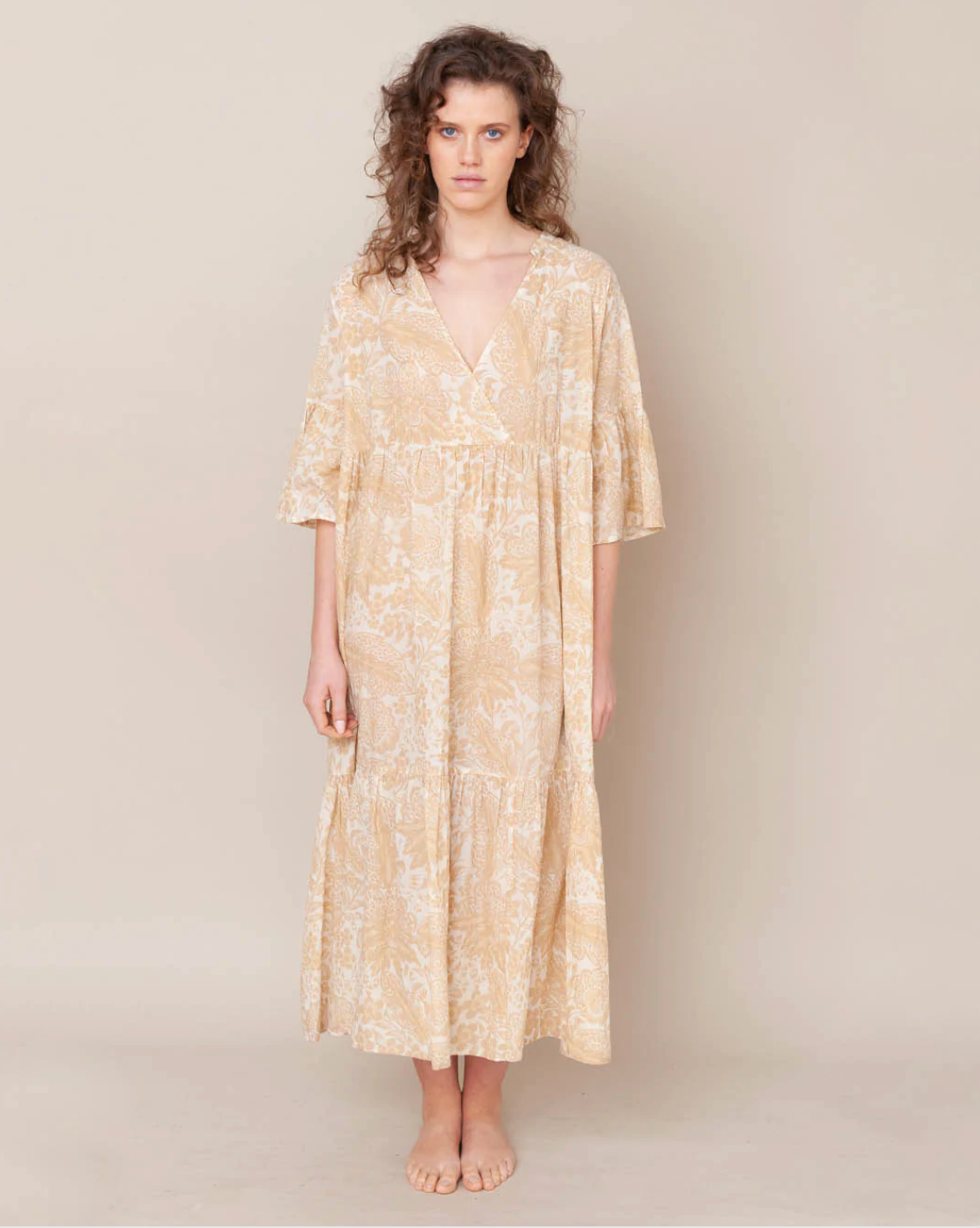 Tulsi Organic Cotton Dress in Cream XS