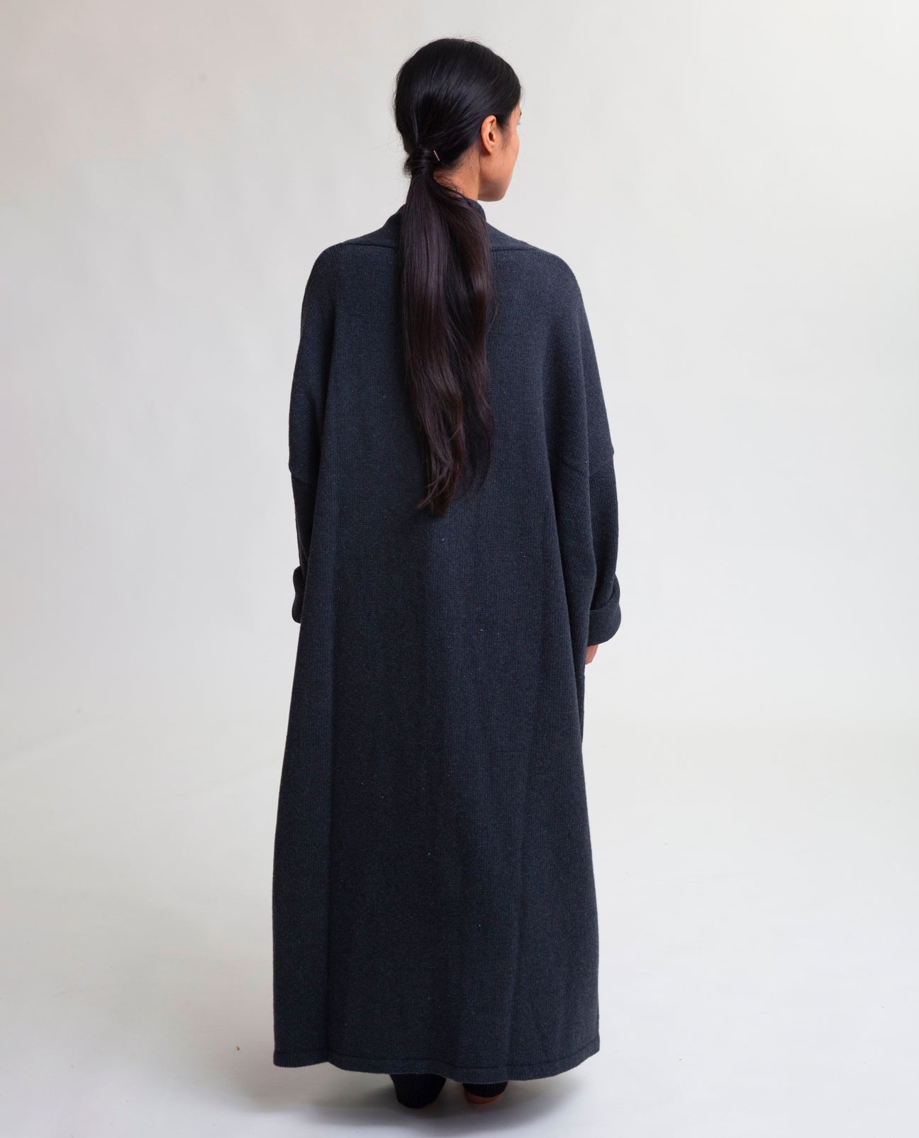 Shirley Recycled Cotton and Wool Cardigan In Black