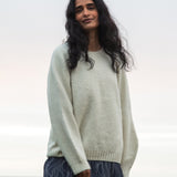 Maria Lambs Wool Jumper In White Un-Dyed