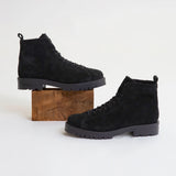 Siena Derby Boot In Black Suede
