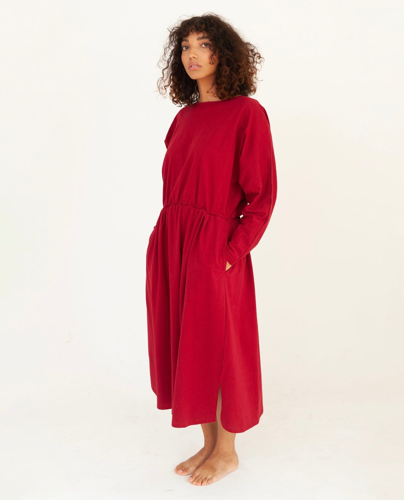 Talita Organic Cotton Dress in Cherry XS