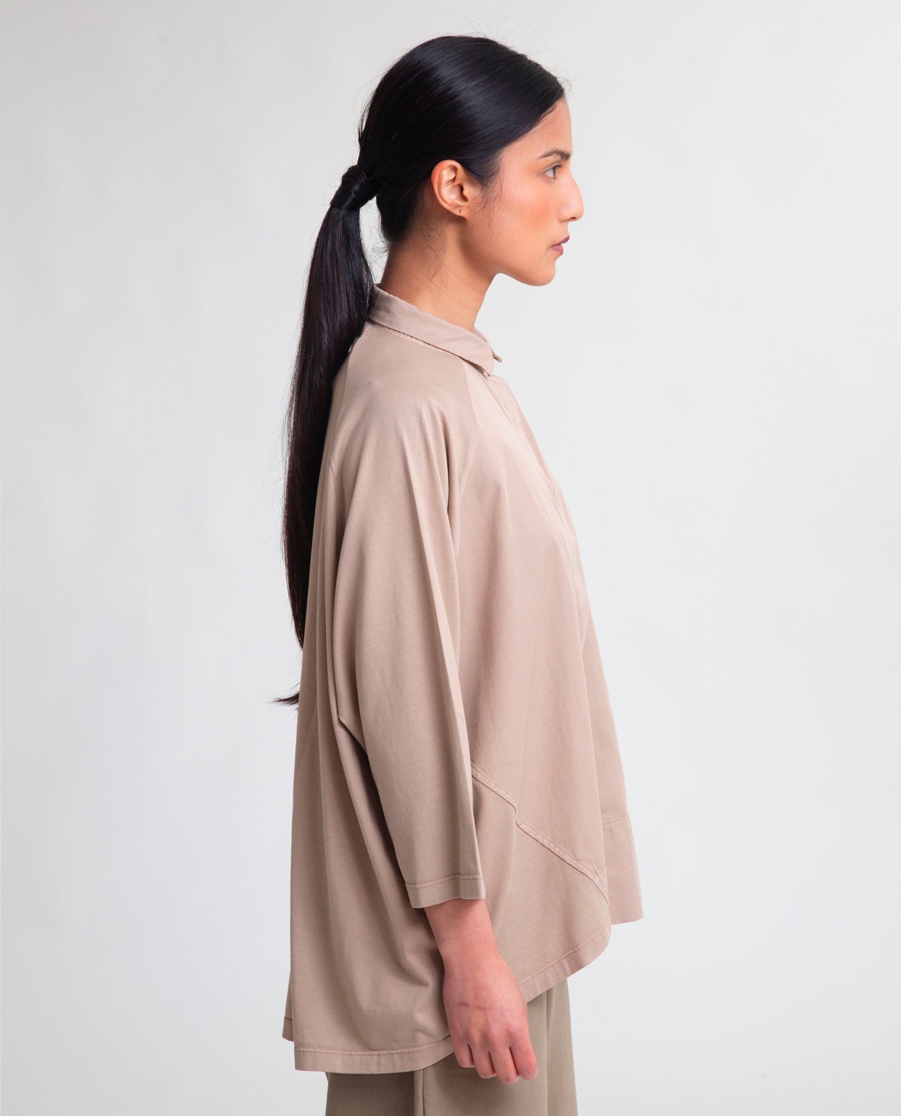 Terry Organic Cotton Shirt In Light Taupe