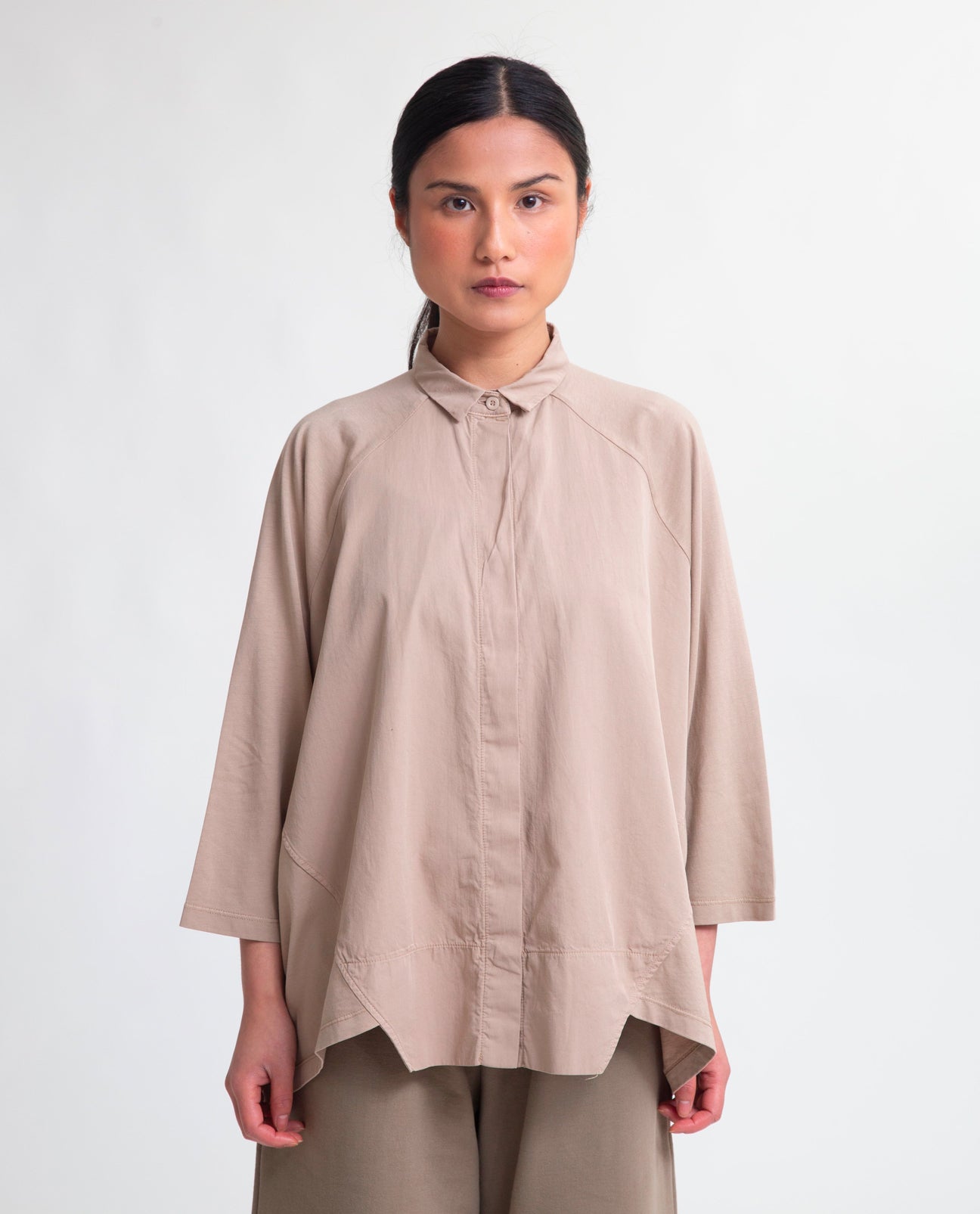 Terry Organic Cotton Shirt In Light Taupe