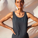 Myriam Organic Cotton Vest In Charcoal