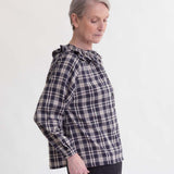 Tina-Cay Seacell Shirt In Navy & Beige Check