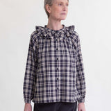 Tina-Cay Seacell Shirt In Navy & Beige Check