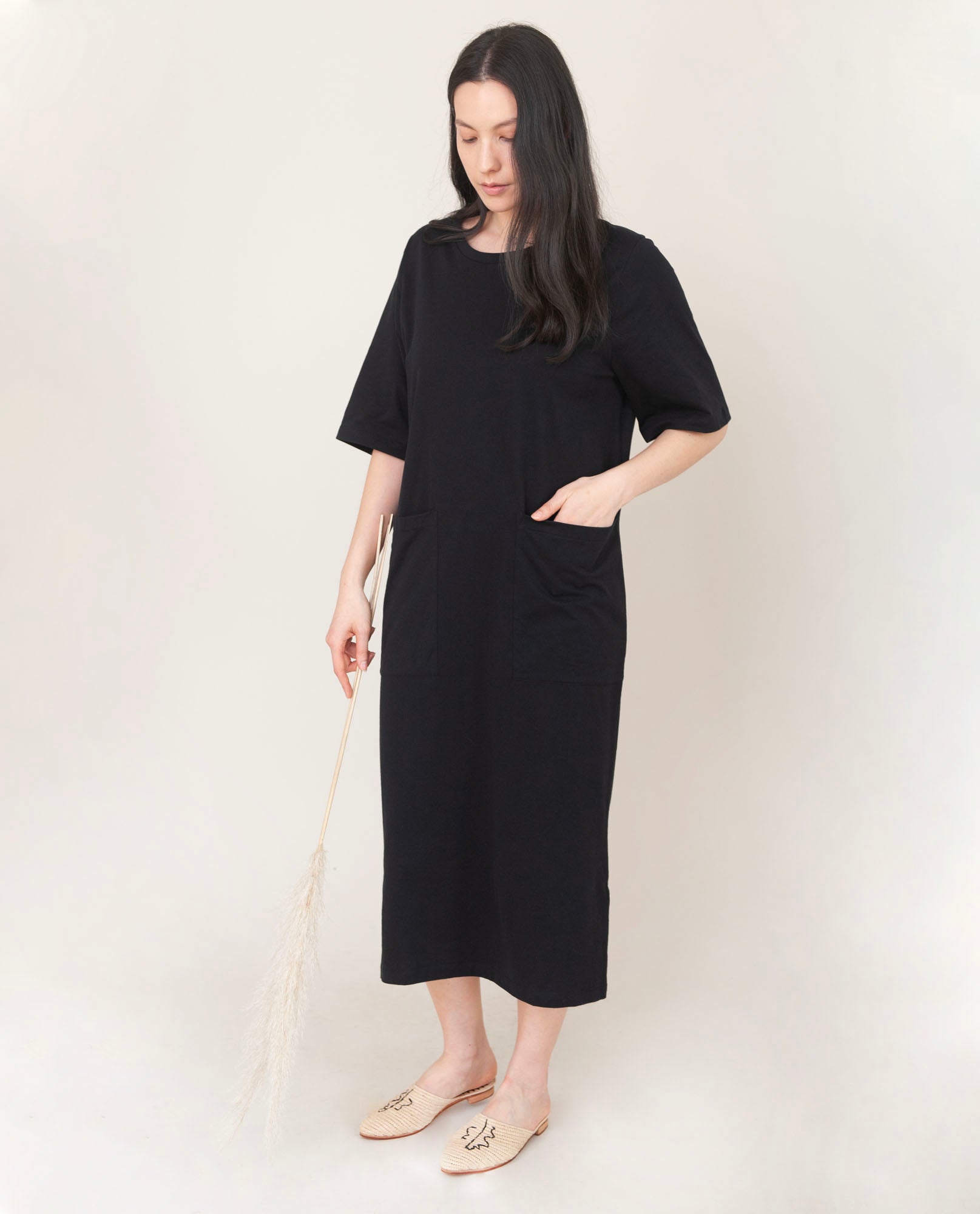 Lillian Organic Cotton Dress in Black XS