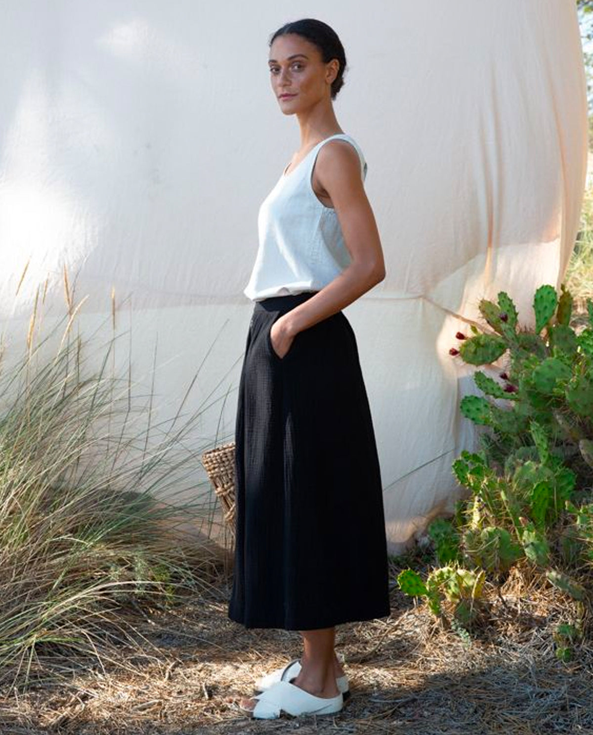 Beaumont Organics Macy crinkle skirt - rose