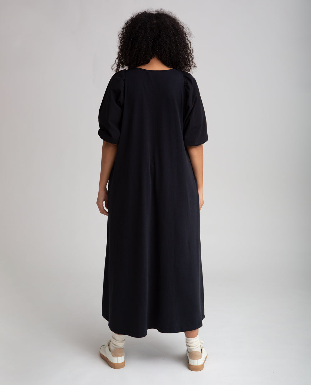 Wilhelmina Organic Cotton Dress In Black