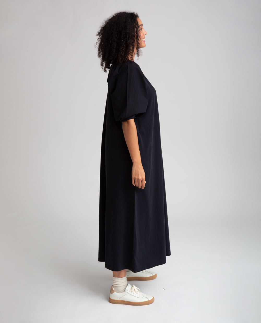Wilhelmina Organic Cotton Dress In Black