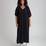 Wilhelmina Organic Cotton Dress In Black