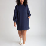 Abigail Organic Cotton Dress In Navy