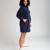 Abigail Organic Cotton Dress In Navy