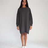 Abigail Organic Cotton Dress In Dark Grey Marl