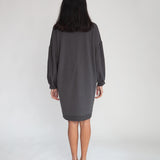 Abigail Organic Cotton Dress In Dark Grey Marl
