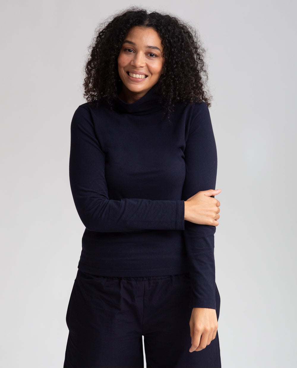 Adelaide Organic Cotton Top In Navy