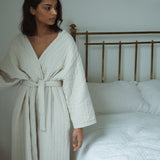 Adeline Organic Cotton Quilted Jacket In Bone