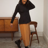 Adrienne Organic Cotton Trousers In Almond