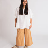 Adrienne Organic Cotton Trousers In Camel
