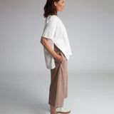 Adrienne Organic Cotton Trousers In Mocha