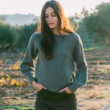 Aggie Lambswool Jumper In Moss
