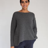Alessandra-Rose Virgin Wool Jumper In Dark Grey Marl