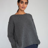 Alessandra-Rose Virgin Wool Jumper In Dark Grey Marl