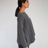 Alessandra-Rose Virgin Wool Jumper In Dark Grey Marl