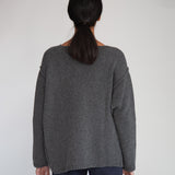 Alessandra-Rose Virgin Wool Jumper In Dark Grey Marl