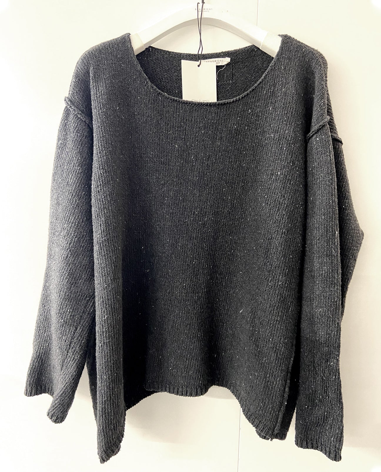 Alessandra Recycled Cotton Jumper in Washed Black S