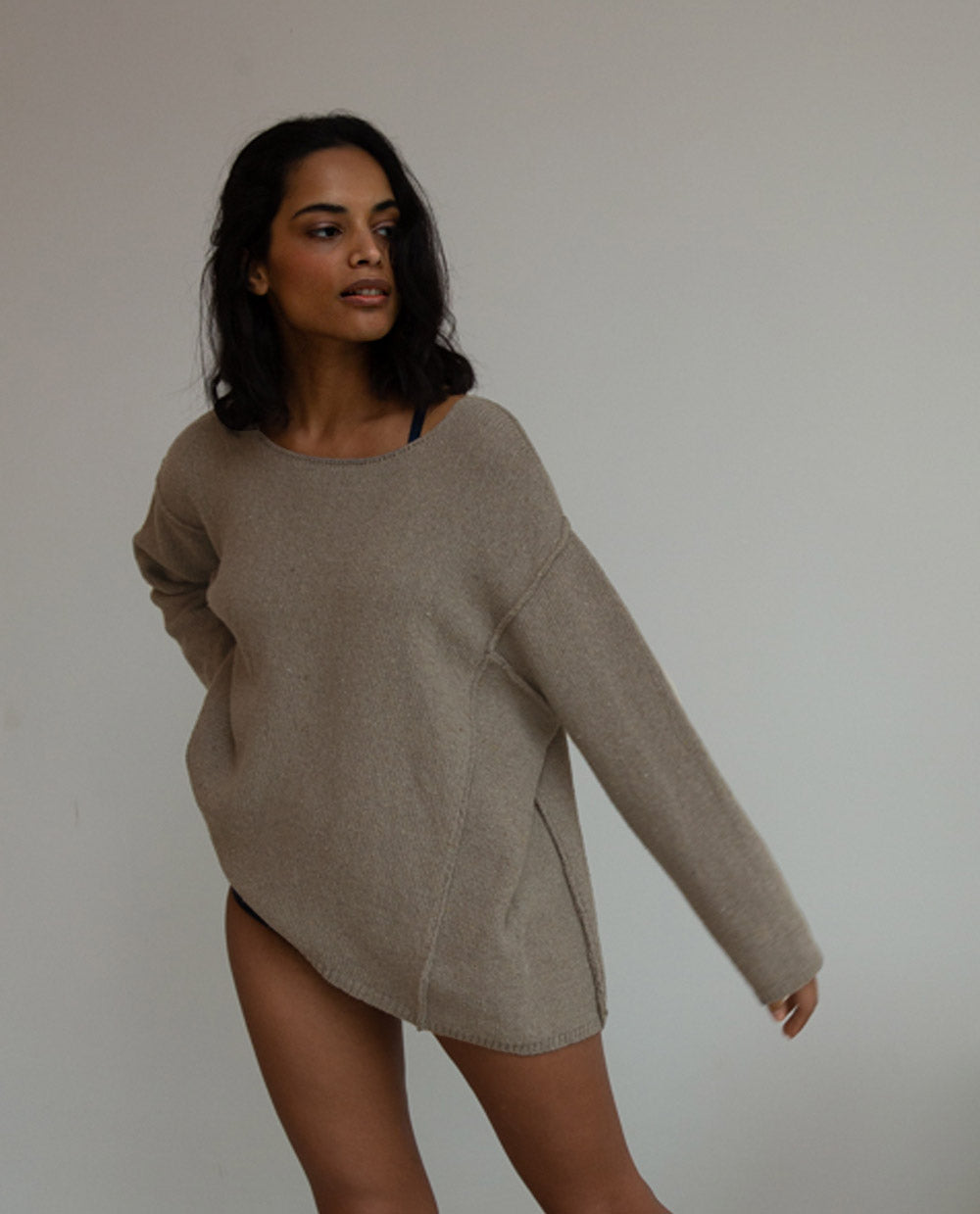 Alessandra Recycled Cotton Jumper In Mocha